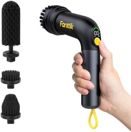 Fanttik G9 Handy Cordless Electric Spin Scrubber & 3 Pcs Replacement Brush Heads for Fanttik G9 Handy Electric Spin Scrubber