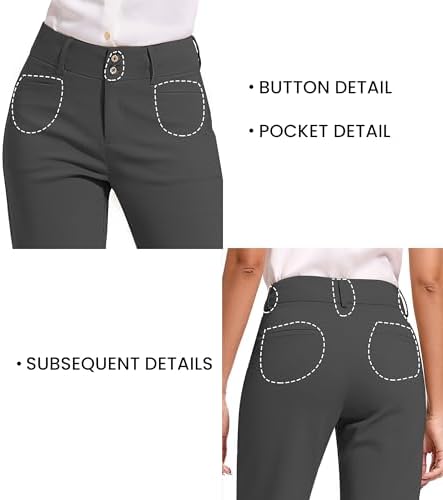 KICZOY Women Dress Pants Stretch Business Straight Leg with Pockets Wear to Work Casual 2026 Suitpants