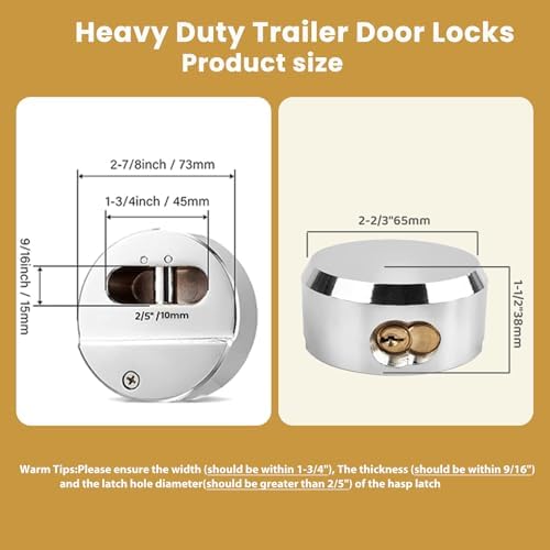 4 Pack Hidden Shackle Padlock Keyed Alike Heavy Duty Trailer Puck Silver