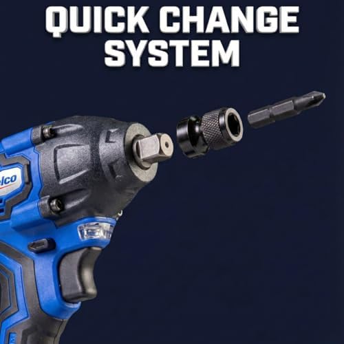 ACDelco ARI20132P-K3 20V Brushless 1/2" Impact Wrench (251 Ft-lbs, 3-in-1 Tool) & G12 Series 12V 3/8" Cordless Ratchet Combo Kit with 14-Piece Drill Bit Set
