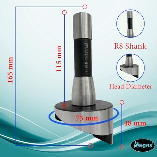 3-Inch Fly Cutter with 75 mm Head Diameter for Milling and Lathe Machines, Indexable Flycutter with Replaceable Carbide Insert for Precision Metalworking Applications and Smooth Cutting Output