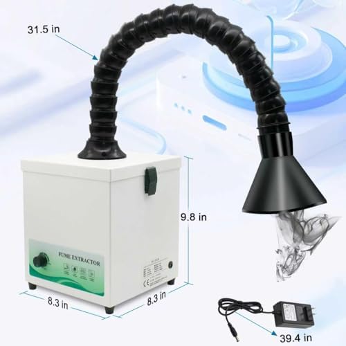 Solder Fume Extractor 70W - 155m³/h 3-layer filter Powerful & High-Efficiency Smoke Extractor with Adjustable Fume Hose for Welding, Soldering, Laboratory Use - M131