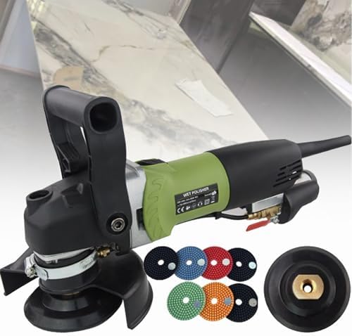800W Hand-Held Water Injection Stone Polishing Machine, Electric Wet Polisher Grinder, 6 Gears, Professional Marble Granite Tool, for Polishing Marble, Granite Type3