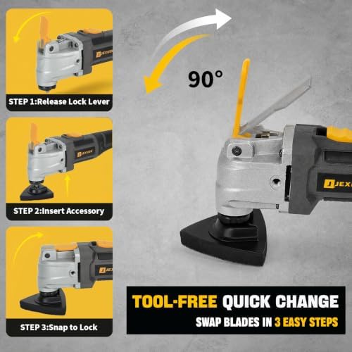 JEXUGK Cordless Oscillating Multi-Tool, 21V Brushless Oscillator Tool Kit with 2x4.0Ah Batterry, Multitool Saw with 27Pcs Accessories, Herramienta Oscilante for Cutting Wood Drywall Nails Remove Grout