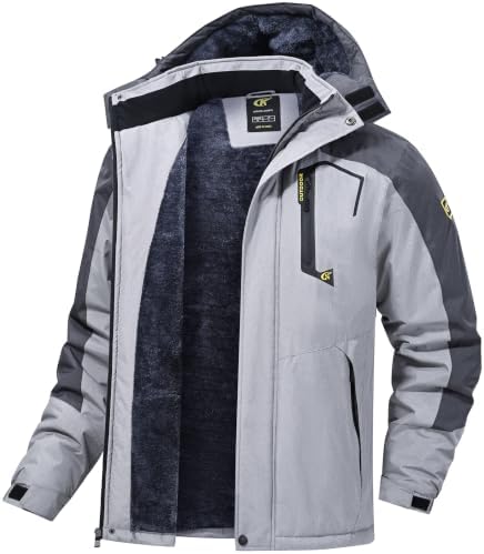 QPNGRP Mens Waterproof Ski Snowboard Jacket Winter Windproof Snow Coat