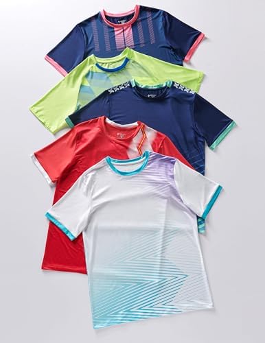 Liberty Imports 5 Pack Men's Active Quick Dry Crew Neck T Shirts