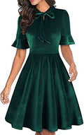 Women Summer Floral Ruffle Sleeve Wear to Work Church Wedding Guest Party Dresses