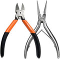 WEDO 5" Wire Cutter and Long Nose Pliers Length 165mm(6.5") Set,Stainless Steel Needle Nose Pliers, Diagonal Wire Cutting Pliers(Cr-V Steel),Corrosion Resistant,Comfort Grip Handle