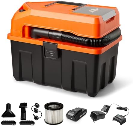 Armor All DVTB202 0902 2.5-Gal 20V Cordless Wet/Dry Vac with 2.0Ah Battery
