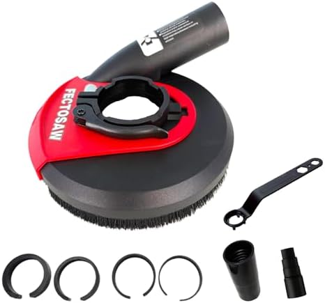 Universal Angle Grinder Dust Shroud for Concrete Grinding, Fits 4.5–5 & 7 Inch Grinders, Vacuum Dust Collection Cover (No Wheel) (5-inch Dust Shroud)