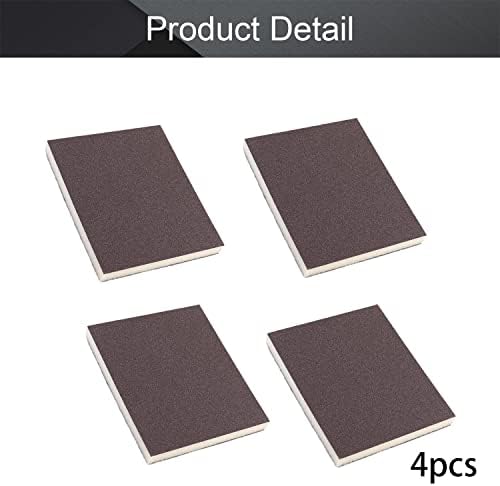 Utoolmart Sanding Sponge Sanding Blocks, 150 Grit Wet Dry Sandpaper Sponge, Washable and Reusable Sand Sponge Kit, for Kitchen Cookware Cleaning and Rust Removal of Rusted Metal, Grey, 4 Pcs