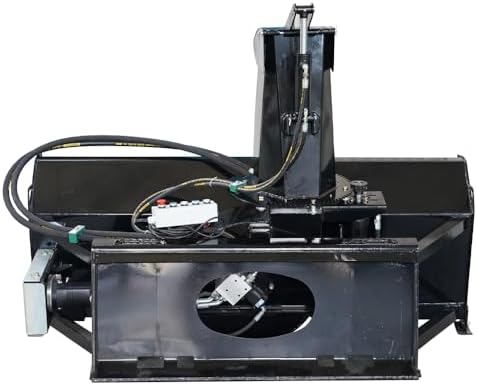 72" Skid Steer Hydraulic Snow Blower Attachment, Direct Drive Auger Snow Thrower, Universal Quick Attach, Heavy Duty Steel, 270° Hydraulic Chute, for Industrial & Commercial Snow Removal