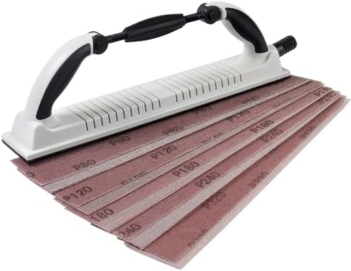 S SATC 2-3/4" x 15-3/4" Adjustable Radius Longboard Flexible Sanding Blocks with Hook & Loop Backing Include 10PCS 5 Girts Mesh Sandpapers for Sanding Auto Body Woodworking