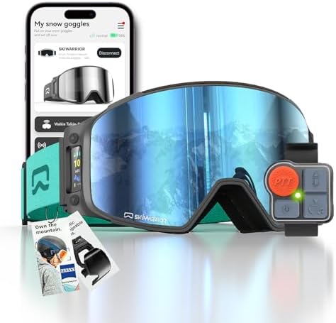 Multifunctional Smart Wireless Ski Goggles with Walkie-Talkie, Anti-Fog Zeiss Lens, Music & Call Function