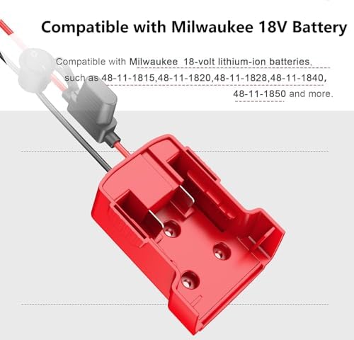 Azocek Power Wheel Adapter 3 Packs Compatible with Milwaukee 18V Battery