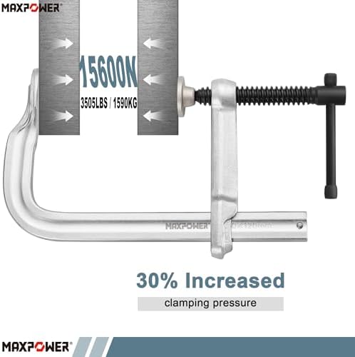 MAXPOWER Thick Rail F Clamp, 8" Opening, 4-3/4" Throat
