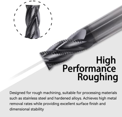 3/4" 4 Flute Roughing End Mill AlTiN Coated Carbide, 1Pcs