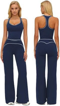 ABOCIW Two Piece Workout Sets for Women Racerback Tank Top Matching High Waist Wide Leg Yoga Pants Pilates Outfits