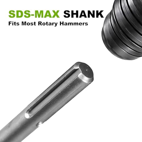 SDS Max Ground Rod Driver, Fits 5/8 in & 3/4 in Ground Rods, 10 in Long, 13/16 in Inner Diameter, Compatible with All SDS Max Rotary Hammers