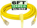 POWGRN 6 FT 12/3 Outdoor Extension Cord Waterproof Heavy Duty Power Cord