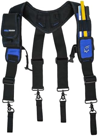 MELOTOUGH Magnetic Tool Belt Suspenders with Magnetic WristBand for Work Belt Padded Suspenders Constrcution