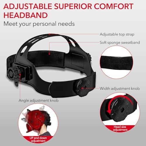 TRQWH Welding Helmet with Light True Color Auto Darkening Welding Helmets for Men Solar Powered Welding Hood with 2 Arc Sensor Wide Shade 4/9-13 for TIG MIG ARC Cool Welder Mask