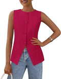 PRETTYGARDEN Women Tailored Suit Vest Business Casual Tops