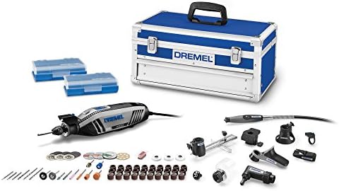 Dremel 4300-9/64 Rotary Tool Kit with Flex Shaft- 9 Attachments & 64 Accessories- Engraver, Router, Sander, and Polisher & 335-01 Rotary Tool Plunge Router Attachment – Perfect for Wood