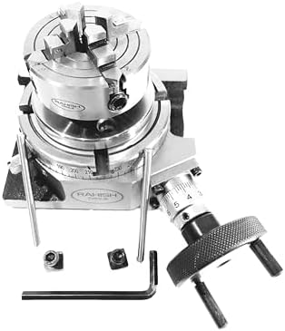 Horizontal & Vertical Rotary Table with 70mm 4 Jaw & T-Nuts Set, 4"