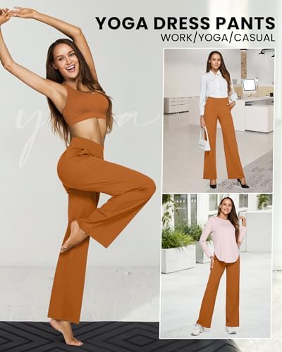 G4Free Yoga Pants for Women Wide Leg Pants with Pockets High Waisted