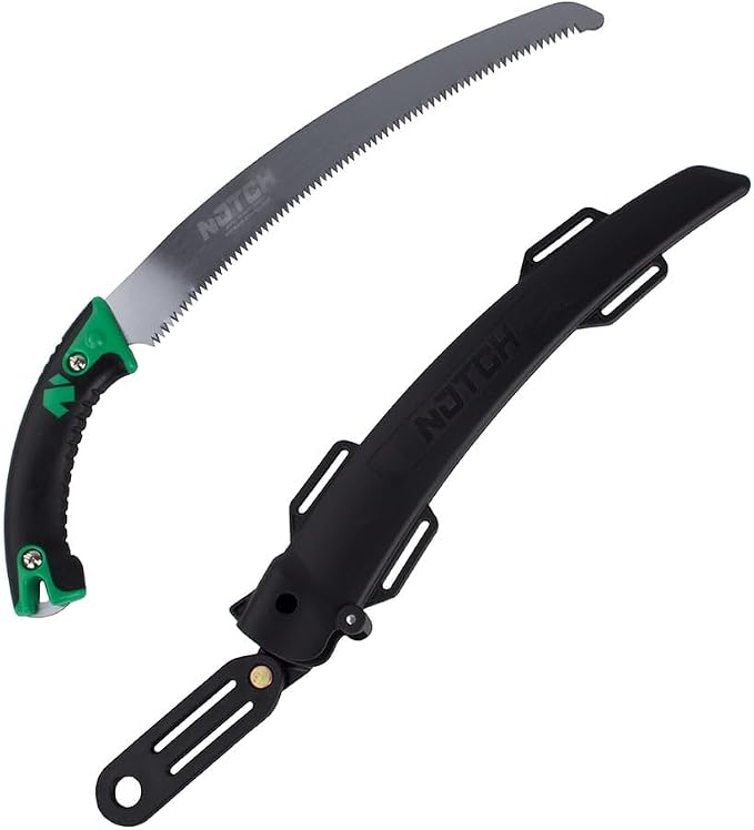 Notch Legacy 13" Saw High Carbon, Japanese SK5 Steel, Full Tang Blade with Bullnose Tip, Triple-Sharp Tri-Edge Teeth, includes Molded Scabbard with Rollers (40710)