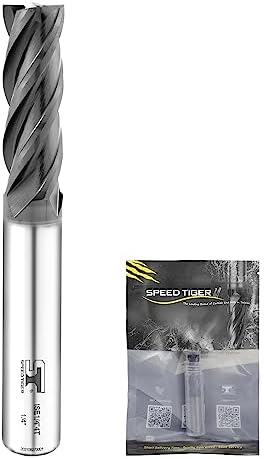 SPEED TIGER Micrograin Carbide Square End Mill - 4 Flute - ISE5/8 4T (1 Piece, 5/8") - for Milling Alloy Steels, Hardened Steel, Metal & More – Mill Bits Sets for DIYers & Professionals