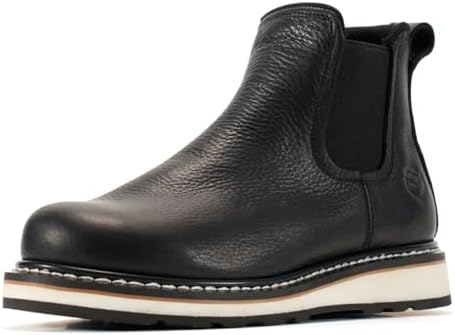 SUREWAY Men's 6-Inch Slip-On Chelsea Work Boots, Soft Toe Leather Boots