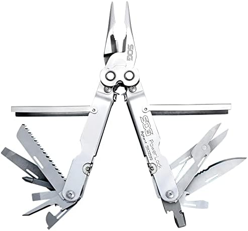 SOG Powerlock Heavy Duty 18 Multitool Pliers with Ballistic Nylon Sheath (Satin)