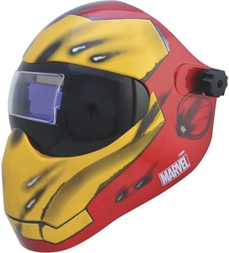 Save Phace Auto Darkening Welding Helmet Ironman EFP I Series - Ear to Ear vision Welder Hood Grinding Mask with External 2 x 4 Inch Adjustable ADF for SMAC/MIG/TIG/SPOT - 2 Sensors Solar Powered