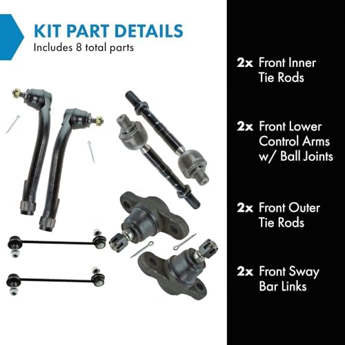TRQ Front Steering & Suspension Kit Ball Joint Sway Bar Stabilizer Link Tie