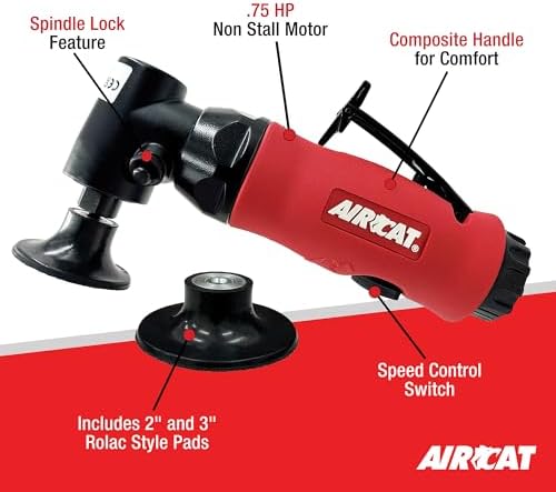 AIRCAT 6281 .75 HP Angle Disc Sander with Spindle Lock, 18,000 RPM