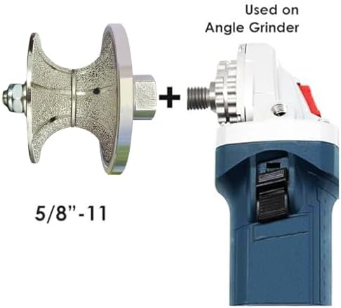 V40J 1-1/2 inch Diamond Full Bullnose Profile Wheel Diamond Hand Profiler Router Bit Wheel with 5/8-11 Thread for Grinder Polisher Granite Marble Concrete and Countertop Edge Shaping