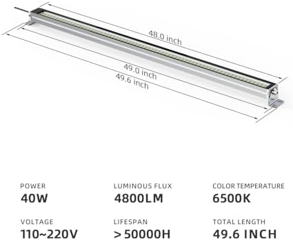 LED Workshop Light, Explosion-Proof Lighting, CNC Machine Work Tube Industrial Lighting, Work Lamp for Machine Tools and Lathe 110V to 220V Universal (40 Watts)
