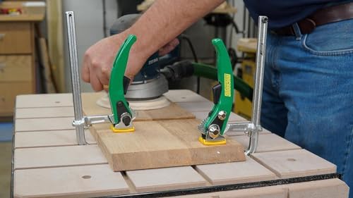 MICROJIG MatchFit Ratchet Clamp, 2-PACK | 7-Inch Capacity, Anti-Pivot Spring, Quick Release Trigger, No-Mar Clamp Pad, Compatible with Dovetail System & Track Saw Guide Rails, DVC-700RAPX2