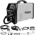 250A Aluminum Pulsed MIG Welder,5 in 1 Welder Machine Pulse MIG/Gas MIG/Gasless Flux Core MIG/Stick/Lift TIG/110v/220v Dual Voltage Large LED Display with 2T/4T Synergic Multiprocess Welding Machine