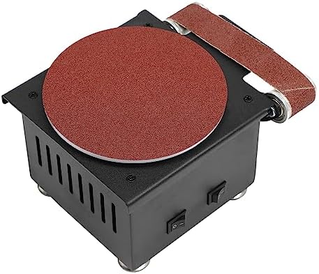 Xuthusman Belt Disc Sander,6 inch Sanding Disc 1.2x15 inch Sanding Belts Spindle Sander Machine with Sand Rollers 3-in-1 Grinding Machine for Woodworking Sharpening Diy Crafting