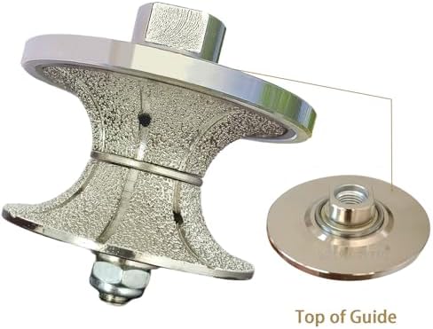 V40J 1-1/2 inch Diamond Full Bullnose Profile Wheel Diamond Hand Profiler Router Bit Wheel with 5/8-11 Thread for Grinder Polisher Granite Marble Concrete and Countertop Edge Shaping