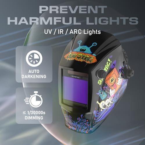 Sunstac Auto-Darkening Welding Helmet with 3.94 x 3.27" View