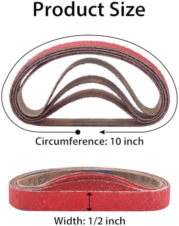 1/2" x 10" Replacement Knife Sharpener Sanding Belts,32 Pack