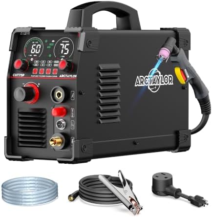 75Amps Plasma Cutter, Non-Touch Pilot Arc Plasma Cutter Machine,110/220V Dual Voltage IGBT Inverter, Air Sensor Technology, Large Digital Display Plasma Cutters CUT75P