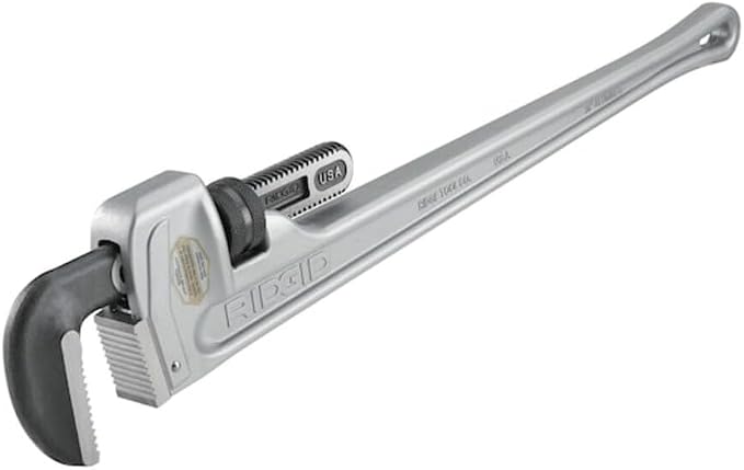 RIDGID 31110 Model 836 36" Aluminum Straight Pipe Wrench with 5" Pipe Capacity, 40% Lighter Aluminum Straight Plumbing Wrench with I-Beam Handle