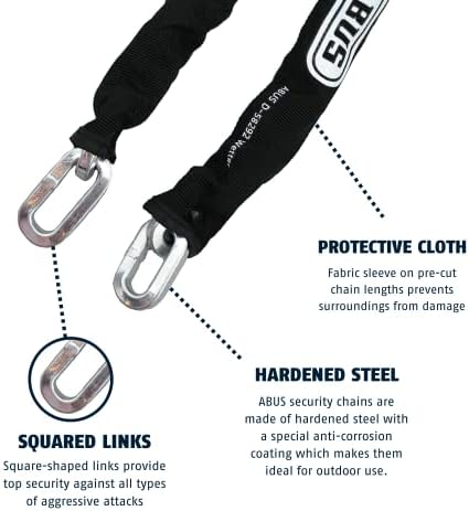ABUS Hardened Steel 8KS 6 Foot x 5/16" Thick Square Security Chain