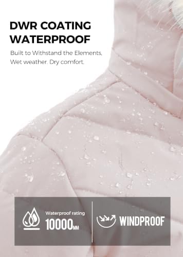 Wantdo Women's Waterproof Ski Jacket Warm Puffer Jackets Snow Winter Coat