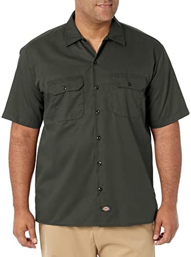 Dickies Men’s Short Sleeve Work Shirt – Durable Twill Button Down Shirts for Men, Lightweight Uniform for Daily Wear